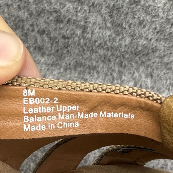 ✅Womens 8M Eddie Bauer Wedge Sandals Leather Upper Slip-On Brown Strappy Casual - Picture 2 of 14